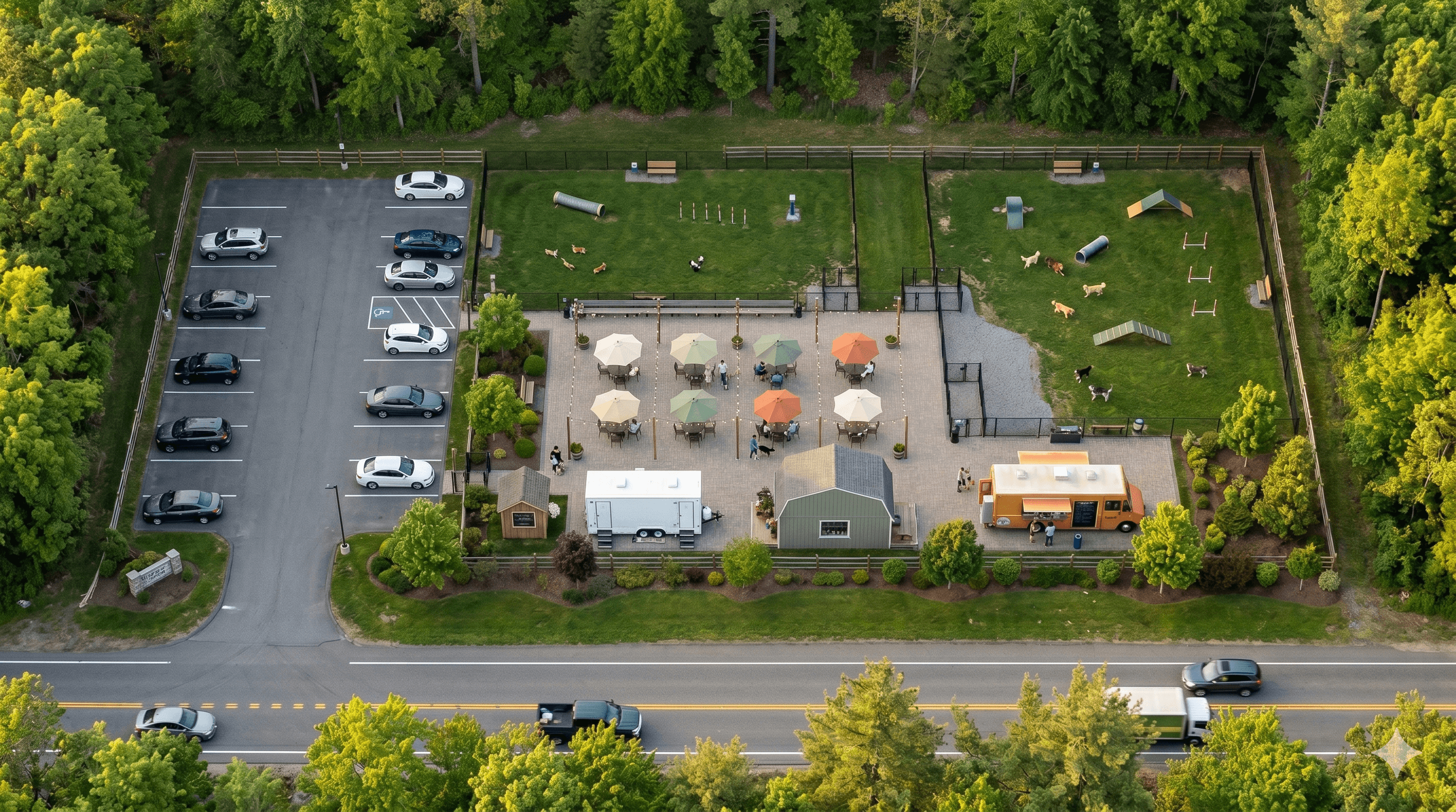 Aerial view of The Pup Run